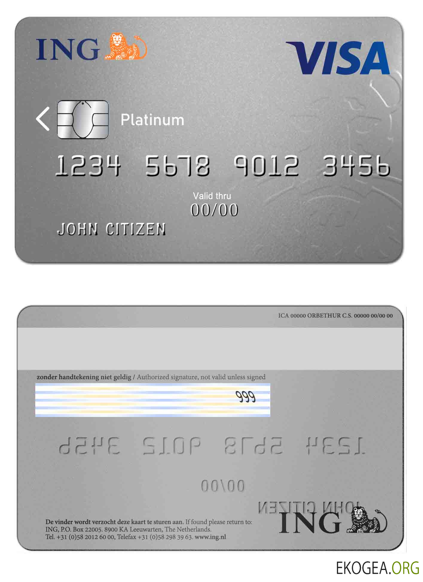 Pays-Bas ING VISA template Pays-Bas ING VISA template